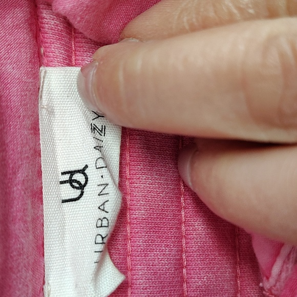 Urban Daizy Pullover Size Oversized Small Pink Mineral Wash Snap Long Sleeve - Picture 3 of 6